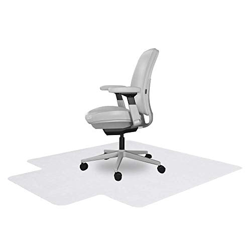 RESILIA Office Desk Chair Mat with Lip - for Low Pile Carpet (with Grippers) Clear, 45 Inches x 53 Inches, Made in The USA - color: Clear, size: 45" x 53" with lip