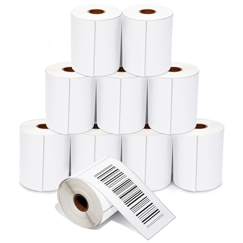 4" X 6.5" Direct Thermal Labels (2000 Count, 10 Rolls) - Extended | Postage Shipping Labels and Barcode Stickers - 1" Core Compatible With Zebra and Rollo Printers - Aegis Adhesives - size: 4" X 6.5"