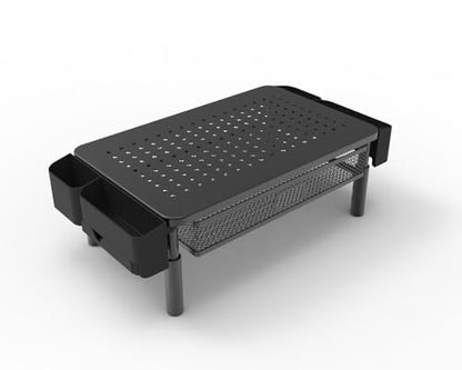 Monitor Stand Riser with Drawer & Phone Holder, Black
