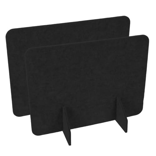 Desktop Privacy Panel Felt Freestanding Desk Divider with Support Feet Acoustic Noise Reducing Office Divider for Home School Dorm 2 Pack - color: Black
