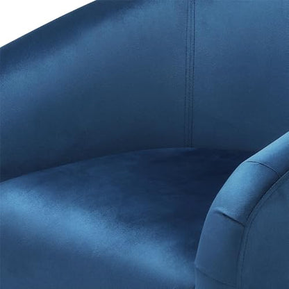 Yaheetech Velvet Accent Chairs, Compact Furry Barrel Chairs with a Curved Silhouette for Small Spaces, Living Room, Bedroom, Pagoda Blue - color: Pagoda Blue (Velvet), style: without Ottoman