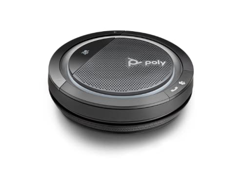 Poly Calisto 5300 Bluetooth Speakerphone (Plantronics) - Personal Portable Speakerphone for Conference Calls - USB-A Bluetooth Adapter - Connect to PC/Mac/Cell Phone - Works w/Teams (Certified), Zoom