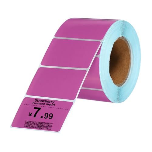 PATIKIL 800 Pcs Thermal Labels, 1.18x2 Inch Thermal Printer Labels Stickers Self Adhesive Tags Rectangle Paper Roll Small for Printer Shipping Label Mailing UPS Barcode Address, Purple - color: Purple, size: 30x50mm