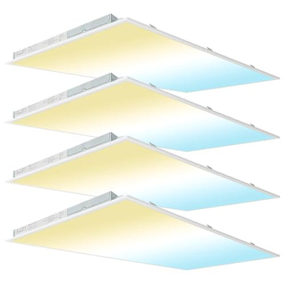 kadision 2x4 LED Flat Panel Light, 60W/50W/40W/30W/25W Adjustable, 5000K/4000K/3500K Selectable, 6600lm Dimmable LED Drop Ceiling Light Fixture, 100-277V ETL-Listed, 4-Pack