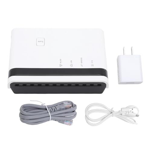 USB Print Server 4 Port, 10/100Mbps LAN and 2.4G Wireless Printer Sharing Hub for Home Office Network (US Plug)