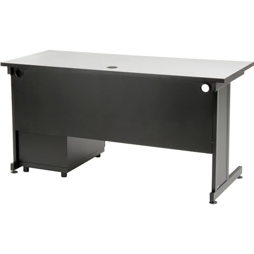 Interion Office Desk with 3 Drawers, 60"W x 24"D - Gray