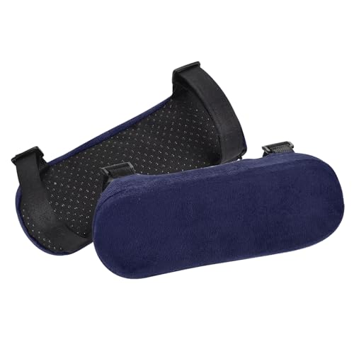 PATIKIL Office Chair Arm Pads, 2 pcs Office Chair Arm Cover Soft Office Chair Armrest Pads Memory Foam Cotton Removable Washable for Desk Computer Gaming, Navy Blue - color: Navy Blue