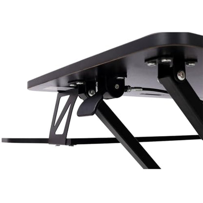 Standing Desk Converter 31.5", Height Adjustable Sit Stand Desk Riser with Keyboard Tray, Gas Spring Stand Up Workstation for Dual Monitors, Laptop & Home Office, Black/White,Black - color: Black