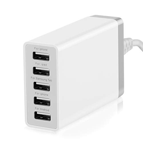 Desktop 5 Port USB Wall Charger 40W 8A, USB Hub Charging Station - color: Power Charger (5Port Hub)