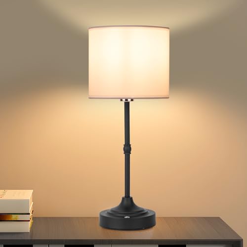 HAPYGI Portable Cordless Table Lamp,Built-in 5200mAH Rechargeable Battery, Dimmable Touch Wireless Light, Bed Side Metal Desk Lamp，Restaurant/Bedroom/Bar/Coffee/Night Light (Blcak) - color: Blcak