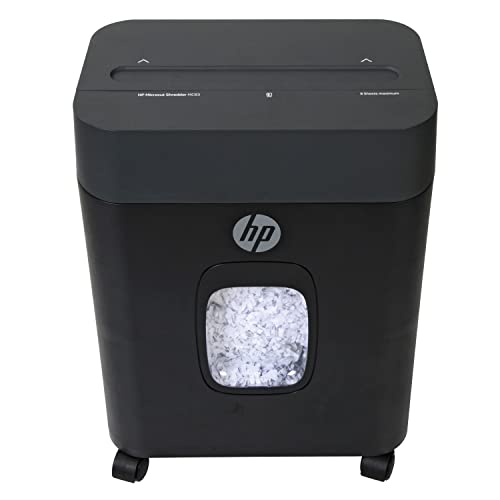 HP - Micro Cut Paper Shredder, 8-Sheet with Slide Top for Home Office - size: 8 Sheet