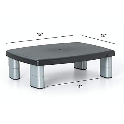 3M Adjustable Monitor Stand, Silver/Black (Pack of 3) - size: 11-Inch (Pack of 3)