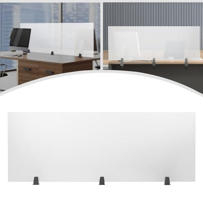 60'' × 22” Desk Divider Privacy Panel, Frosted Acrylic Table Top Sneeze Guard, Acoustic Wall Partition, Desktop Privacy Panel for Office Reduce Noise and Visual Distractions - size: 60'' × 22”