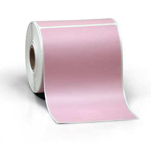 4" X 6" Direct Thermal Perforated Stickers Labels for Shipping Labels, Inventory, and Color Coding - Compatible with Zebra, Rollo, Godex and More (Pink, 1 Roll) - color: Pink, size: 1 Roll