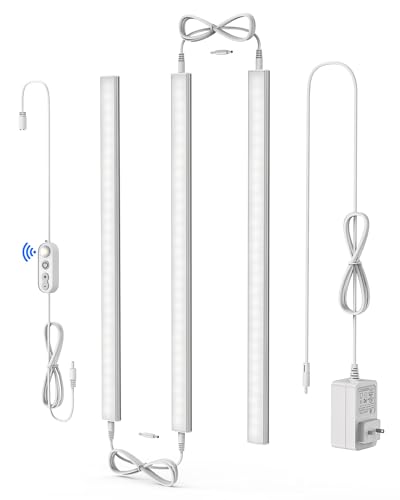 Motion Sensor Cabinet Lighting, 4500K Daylight, 3 Pack 12 inch Linkable - color: Daylight White 4500K, size: Motion sensor-3 pack
