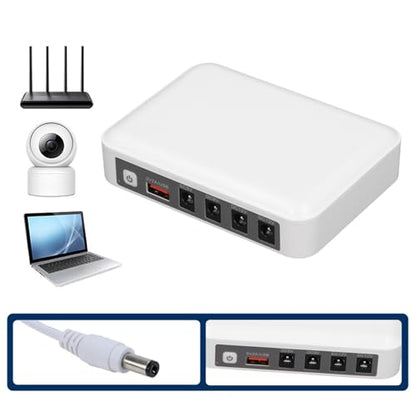 Headerbs 6000mAh Ups Battery Backup with Short Circuit Protection Overcharge Guard for Router Modem Security Camera (US Plug)