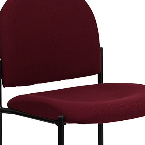 EMMA + OLIVER Burgundy Fabric Stackable Steel Side Reception Chair - color: Burgundy Fabric