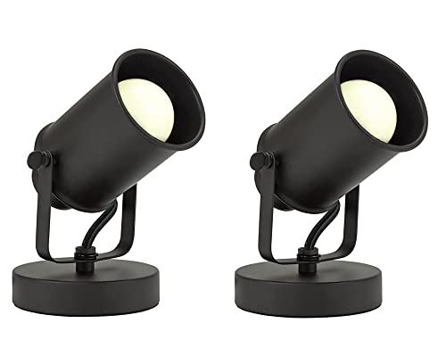 Industrial Wall Lamp with Plug in Cord, Adjustable Retro Black Wall Lamp, Wall Mounted Spotlight Lamp,Wall Sconce Lamp for Hallway Headboard Picture Kitchen Bedroom Office Pack of 2 - size: Pack of 2