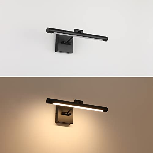 Joosenhouse LED Picture Light Fixtures 16.53" Inches Long Modern Black Wall Lamps with Rotatable Lighting Tube Picture Frame Lights for Paintings 7W(50W Eqv.) Hardwired Connection 3000K (Pack of 2) - color: Black, size: Dimmable 16.53" Long (Pack of 2)