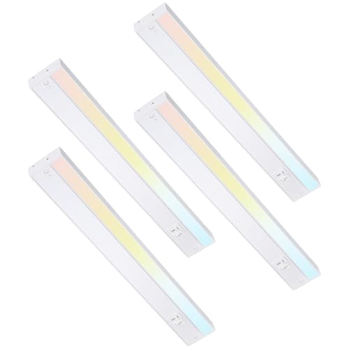 TORCHSTAR 4-Pack 22 Inch 5CCT LED Under Cabinet Lighting Aluminum, White - color: White, size: 22 Inch