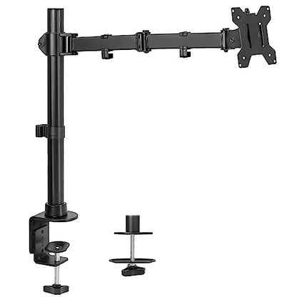 VIVO Single Large Monitor Arm Desk Mount, Holds Screens up to 45 inch Ultrawide, Fully Adjustable Stand with C-Clamp and Grommet Base, VESA 75x75mm or 100x100mm, Black, STAND-V149