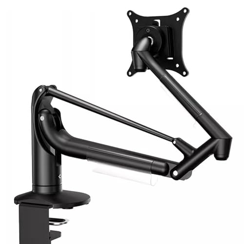 Single Monitor Desk Mount, Gas Spring Monitor Arm, Adjustable Height and Angle, with Clamp/Grommet Mounting Base, Support Max 34 Inch Computer Screen, Up to 10kg (A) - color: A