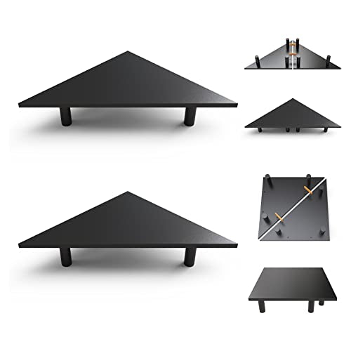 2 Pack White Corner Monitor Stand, Triangle/Square Adjustable Height Riser, 27-inch Universal Desktop Shelf for Computer, Laptop, PC, iMac, Printer (Black) - color: Black