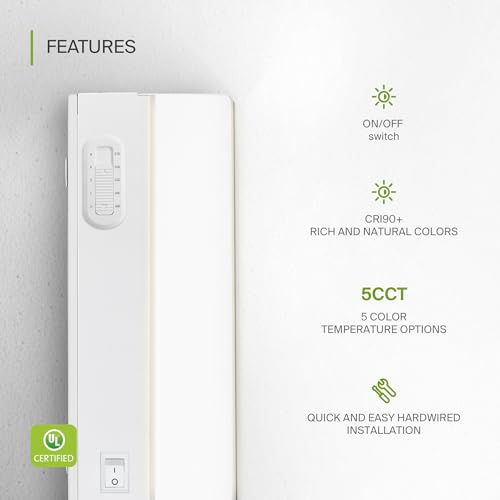 ASD LED Under Cabinet Lighting Hardwired, 9 Inch 4W 2700K-5000K - color: 9 Inch White, size: 20 Pack