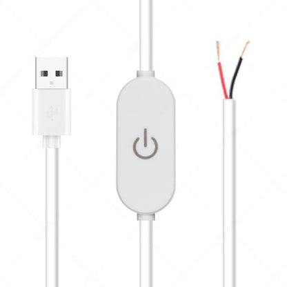 2 Pack Led Strip Lights On/Off Switch Cable with 2 Pin Wire LED Desk Lamp Touch Dimmer Switch USB Cable for Warm White LED Strip Light Daylight White LED USB Lamp with Clamp Gooseneck Lights