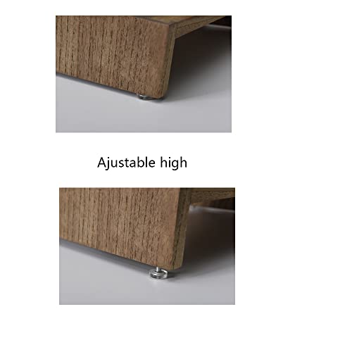 KIRIGEN Adjustable Wooden Under Desk Footrest, Office Foot Stool, Brown