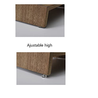 KIRIGEN Adjustable Wooden Under Desk Footrest, Office Foot Stool, Brown