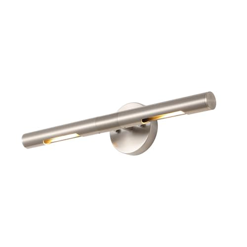 Brushed Nickel Picture Light 19 inches Modern Wall Sconce with Cylinder Metal Shades Rotatable 360°Indoor Wall Lighting Fixture Bathroom Vanity Light Bedroom Living Room - color: 19 inches Brushed Nickel-Metal Shades