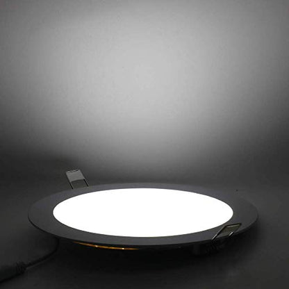 Dimmable 12W 6 inch Ultra-Thin Round LED Panel Light Ceiling, 850lm, 80W Incandescent Equivalent, 6500K Daylight White, LED Recessed Lighting for Home, Office, Commercial Lighting - color: White(6500K), size: 12W