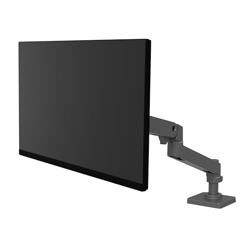 Ergotron – Upgraded LX Pro Premium Monitor Arm, Single Monitor Desk Mount – fits Flat Curved Ultrawide Computer Monitors up to 34 Inches, 4 to 22 lbs, VESA 75x75mm or 100x100mm – Dark Grey - color: Dark Grey, size: 5 Inch Pole, style: LX PRO Arm