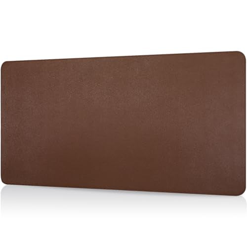 Desk Mat, Dual-Sided Desk Pad, Large Mouse Pad for Desk, Natural Cork & PU Leather Non-Slip Waterproof Desk Mats for Office and Home (Brown, 31.5" x 15.7") - color: Brown