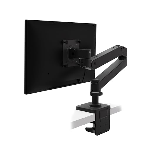 Ergotron – Upgraded LX Pro Premium Monitor Arm, Single Monitor Desk Mount – fits Flat Curved Ultrawide Computer Monitors up to 34 Inches, 4 to 22 lbs, VESA 75x75mm or 100x100mm – Matte Black - color: Matte Black, size: 5 Inch Pole, style: LX PRO Arm