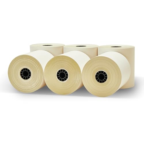 3" x 95' 2-PLY CARBONLESS WHITE/CANARY PoS RECEIPT PAPER - 50 ROLLS - size: 3" x 95' 2-Ply W/C