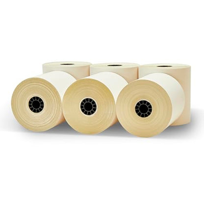 3" x 95' 2-PLY CARBONLESS WHITE/CANARY PoS RECEIPT PAPER - 50 ROLLS - size: 3" x 95' 2-Ply W/C