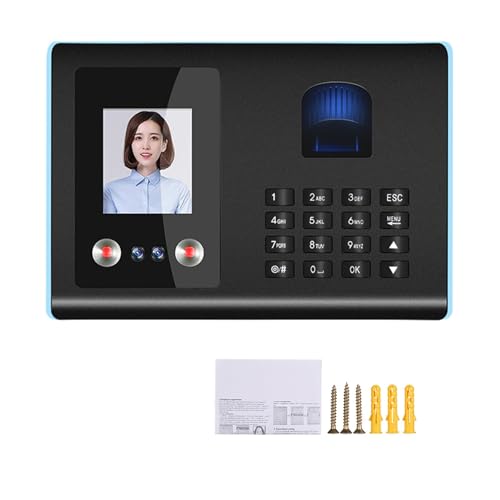 Intelligent Attendance Machine Face Fingerprint Password Recognition Mix Biometric Time Clock for Employees with Voice Broadcast for Offices, Factories, Hotels, Schools and More