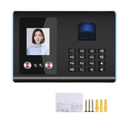 Intelligent Attendance Machine Face Fingerprint Password Recognition Mix Biometric Time Clock for Employees with Voice Broadcast for Offices, Factories, Hotels, Schools and More