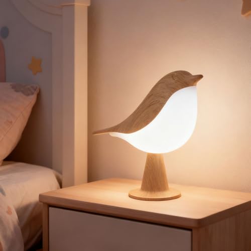 IFTHFOUR Bird Cordless Table Lamp, Small Cordless Bedside Lamp with 3 Color Temperature, Touch Sensor & Rechargeable Battery - Night Light for Kids, Bedroom, Bedside, Office, and Outdoor Use - color: Undertone