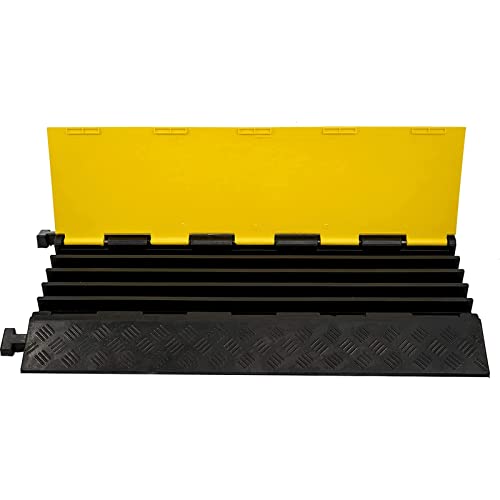 CXRCY 5 Channel Cable Protectors Ramp, 2Pack Cable Ramps,18000lbs Capacity Heavy Duty Rubber Driveway Traffic Speed Bumps Hose Cord Cable Protector Ramp for Wire/Hose/Pipe Hider - size: 2 Pack 5 Channel
