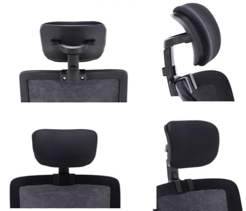 Universal Office Chair Headrest Attachment,Ajustable Height Angle Desk Chair Neck Support Pillow,Clip on Executive Chair Mesh Head Rest (Blue-Black Back,clamp Inner Diameter 0.87"/2.2 cm) - color: Blue-black Back, size: clamp inner diameter 0.87"/2.2 cm