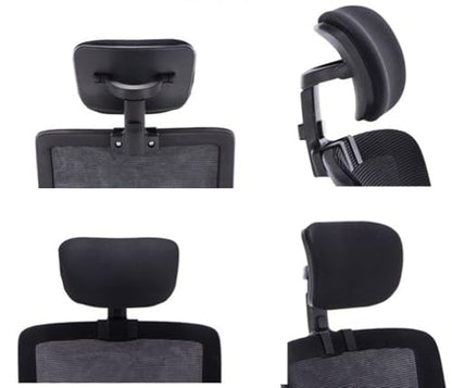 Universal Office Chair Headrest Attachment,Ajustable Height Angle Desk Chair Neck Support Pillow,Clip on Executive Chair Mesh Head Rest (Blue-Black Back,clamp Inner Diameter 0.87"/2.2 cm) - color: Blue-black Back, size: clamp inner diameter 0.87"/2.2 cm