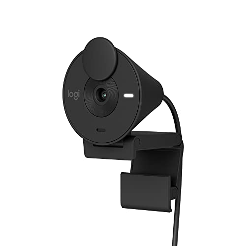 Logitech Brio 301 Full HD 1080p Webcam for Streaming and Meetings - Black | 1080p with auto-light correction, built-in mic, privacy shutter, USB-C, certified for Microsoft Teams, Google Meet, Zoom - color: Black