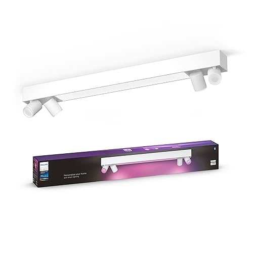 Philips Hue White and Color Ambiance Centris Smart LED Ceiling Light - Includes (1) Color Changing Light Fixture in White with 4 Individually Adjustable Spotlights - Works with Voice - style: 4 Spotlights