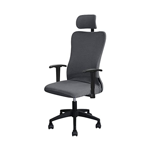 FORCHEER Ergonomic Office Chair Covers Set with Headrest Cover Water Repellent for Managerial Office Executive Chair, Dark Grey - color: Dark Grey, size: Ergonomic Office Chair Cover