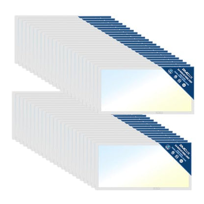 2x4 LED Panel Light 48Pack,Up to 7500 Lumens,AC120-277V | 5Power Options (25–50W),4CCT Choices (3000–5000K),0-10V Dimmable,ETL&DLC for Office Commercial Drop Ceiling - size: 2x4-48Pack