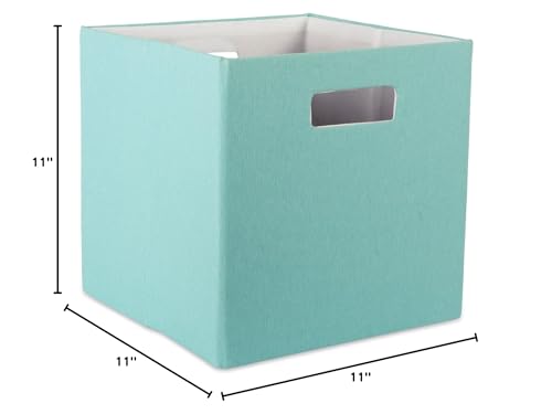 DII Collapsible Polyester Storage Cube, Solid, Lightweight and Durable, Small Square, 11x11x11, Aqua - color: Aqua, size: Small Square, 11x11x11"