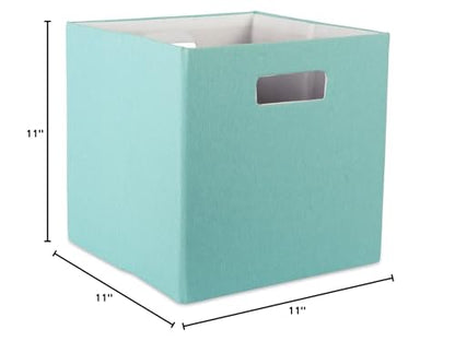 DII Collapsible Polyester Storage Cube, Solid, Lightweight and Durable, Small Square, 11x11x11, Aqua - color: Aqua, size: Small Square, 11x11x11"